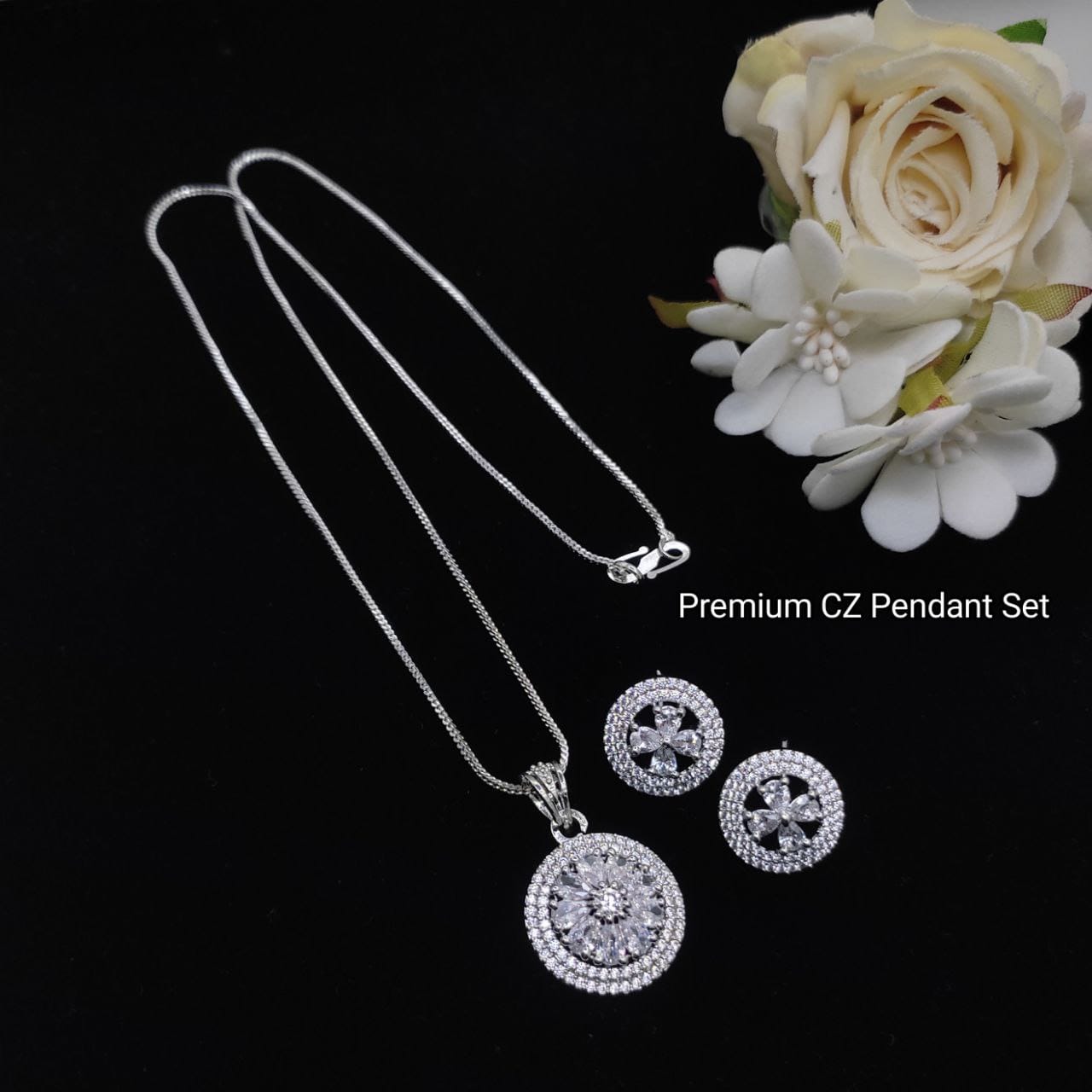 Dual Tone Plated CZ Pendant Set | Elegant & Stylish Jewelry
