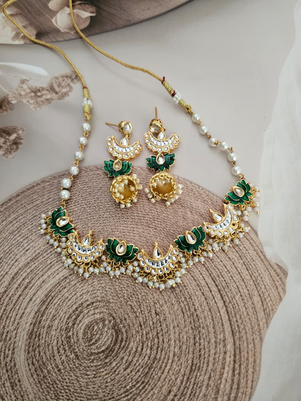 Kundan Lotus Set