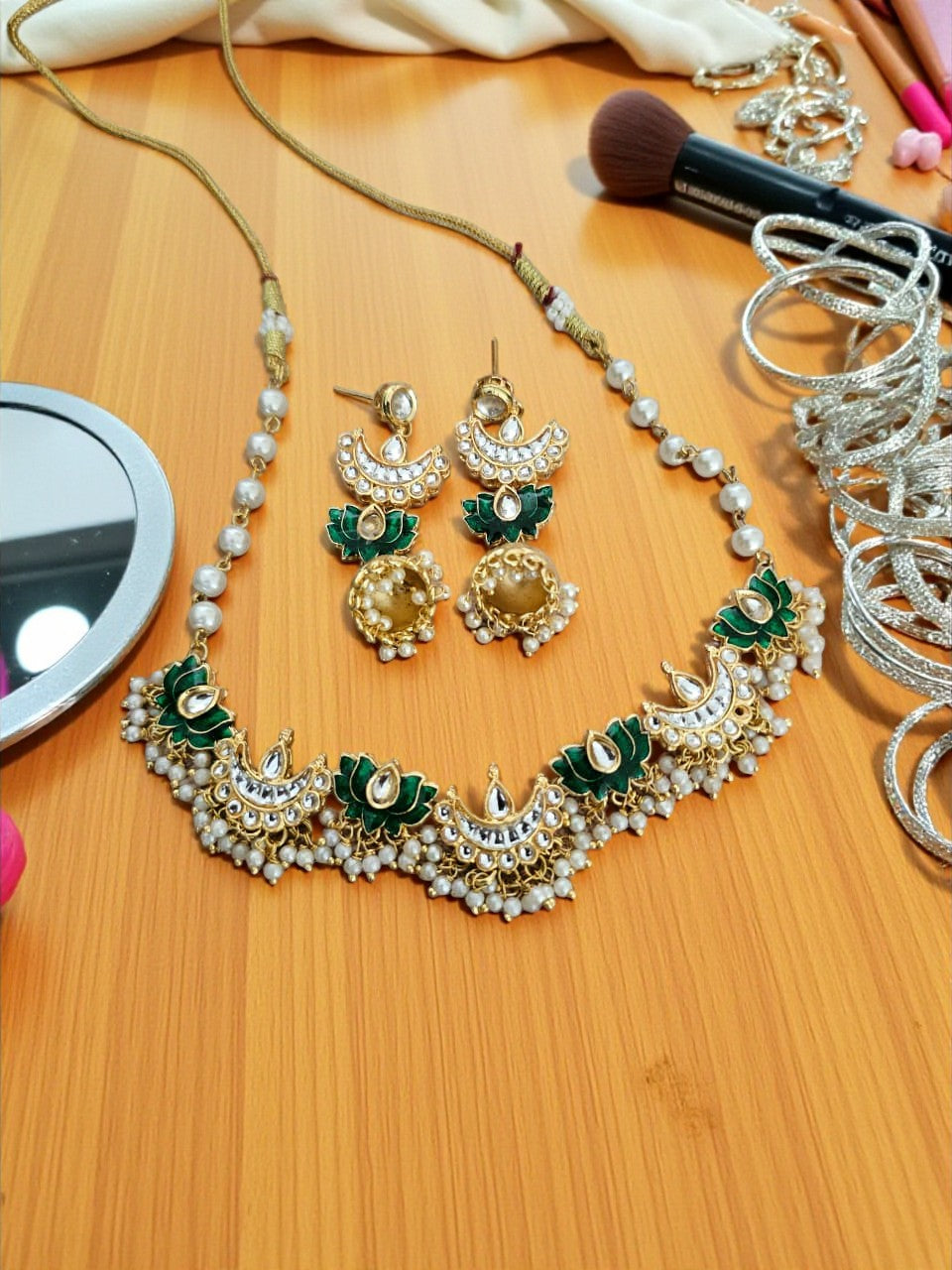 Kundan Lotus Set
