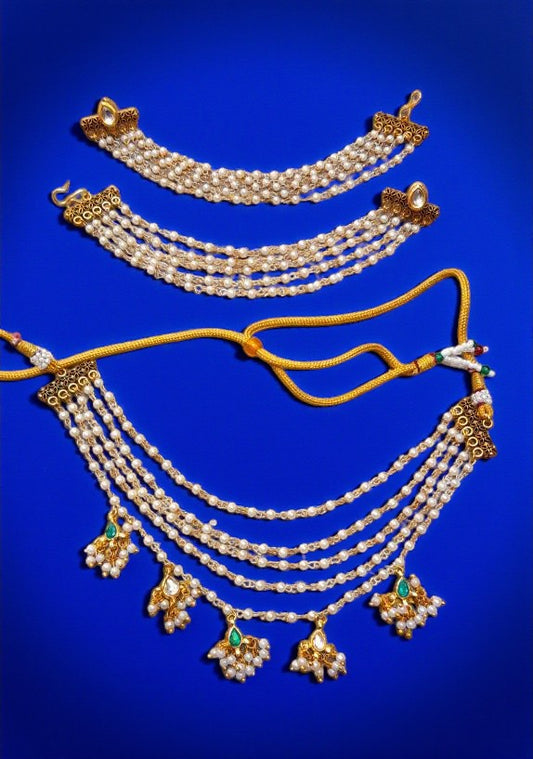 Handmade Choker with Earrings & Detachable Chain