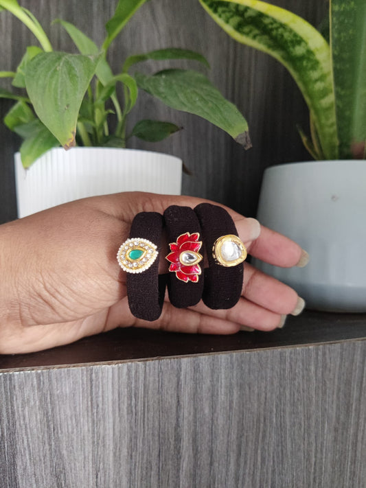 Rubber Band Hair Combos | Free Size | Set of 3